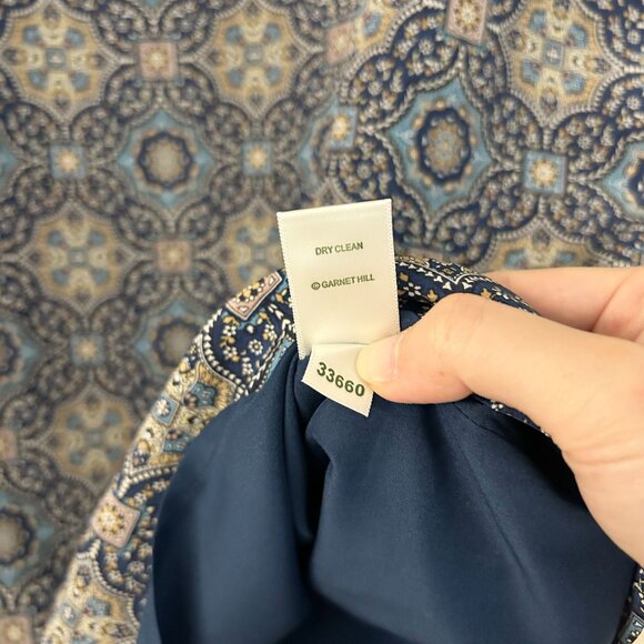 Garnet Hill Geometric Print 100% Silk Shift Dress Size 18 - Picture 6 of 7